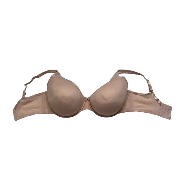 CURVY COUTURE Sheer Mesh Plunge T-Shirt Bra in Pale Pink Size 40H Style #1310 - Picture 4 of 5